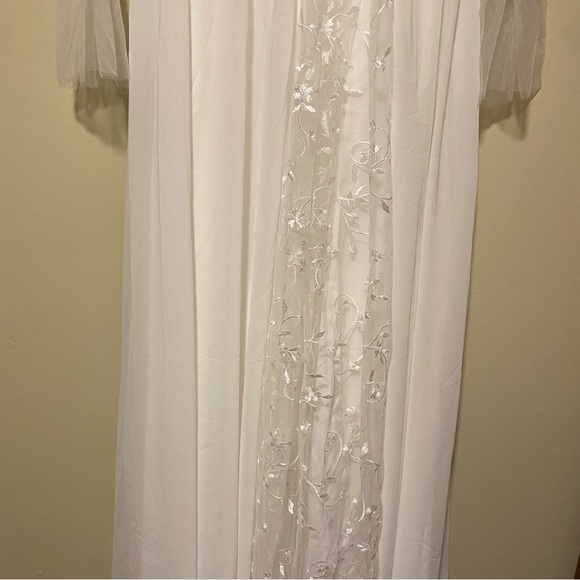 Boho Long Sleeve Wedding Dress Lace Appliqués Size 6 - Picture 11 of 12